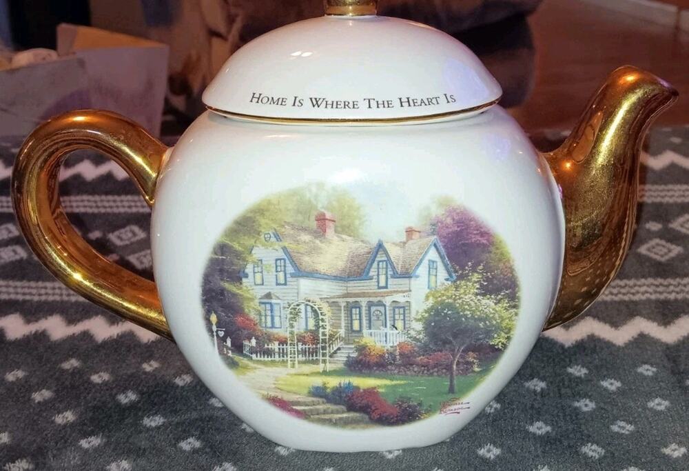 Thomas Kincaid Home is Where the Heart Is by Teleflora Teapot